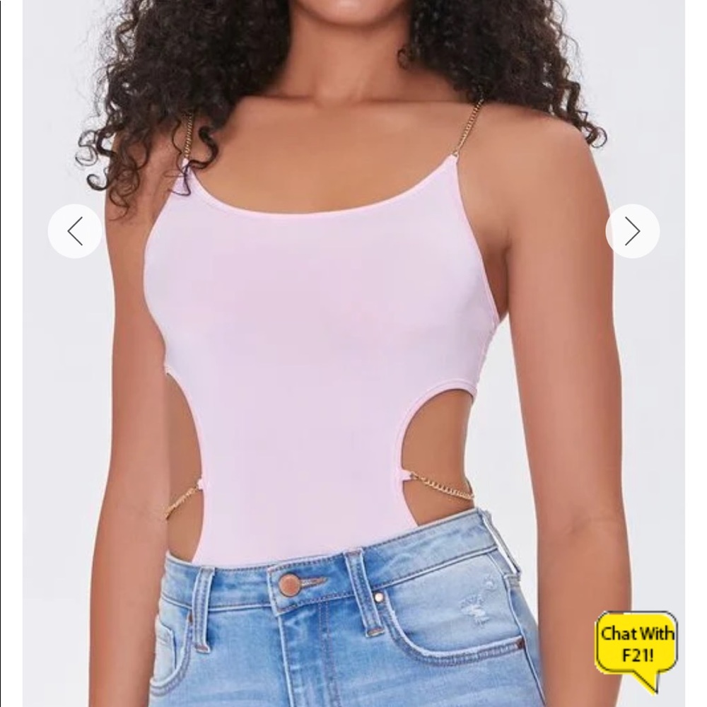 Forever 21 Light Pink Chain Bodysuit